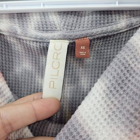 Anthro Pilcro Angie Mock Neck Waffle Top Tie Dye Women's Size XS Boho Hippie - Picture 6 of 9